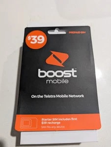 AUSTRALIAN BOOST $39 PREPAID MULTI FIT SIM CARD PACK 3G 4G 5G NORMAL NANO MICRO - Picture 1 of 2