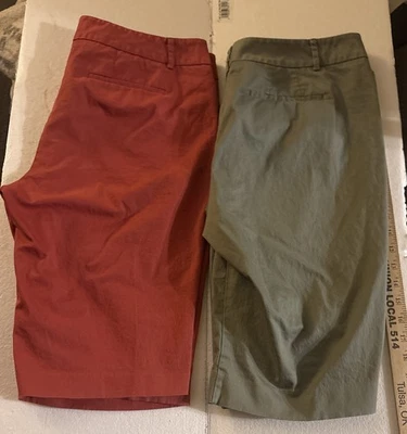 Shorts femininos 7th Avenue New York Co preto branco tamanho 14 lote 2 shorts cáqui e rosa - Imagem 1 de 4