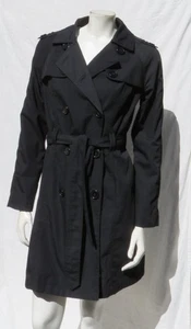 Merona Target Women’s S Black Belt Water Repellent Double Breasted Trench Coat - Picture 1 of 9