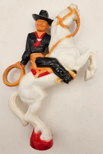 Vtg Hard Plastic Hopalong Cassidy Toy Cake Topper 7.5" - Picture 1 of 14