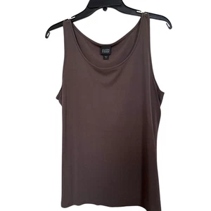 Eileen Fisher Women’s Sz L Brown Sleeveless Scoop Neck Silk Tank Top - Picture 1 of 5