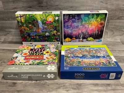 Buffalo Puzzle Lot (4) 2000, 1500, 1000 Piece Jigsaw Puzzles Dowdle Hallmark - Image 1 of 4