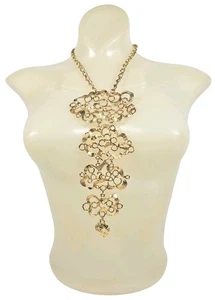 Enorme collar MCM llamativo diseño remolino tono dorado de colección - Imagen 1 de 9