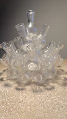 Jarrón MCM Bud 3 piezas estación de propagación de vidrio transparente 25 racimo apilado estación de propagación de colección Foto 1 de 4