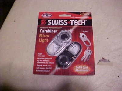 2 pack Swiss Tech Carabiner Micro Light -Colors  Vary-Sorry, No Color Choice - Image 1 of 2