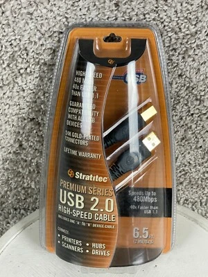 Stratitec Premium Series USB 2.0 High Speed Cable Gold Plated Connector - Image 1 of 4
