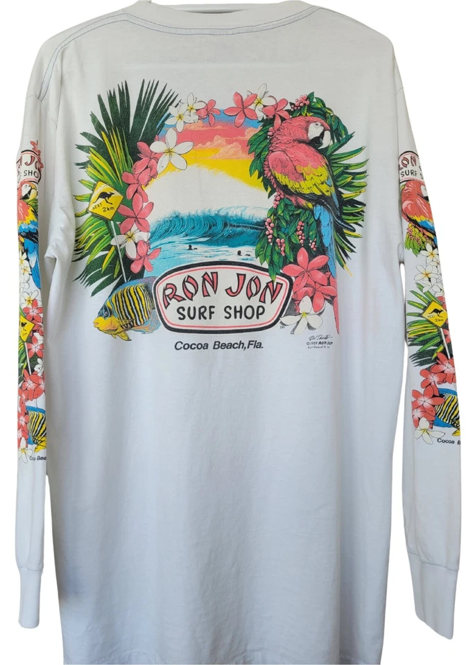 Camiseta De Colección Años 80 1989 Ron Jon Surf Puntada Única Etiqueta Onieta Foto 1 de 4