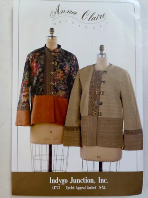 Jacket Coat Eyelet Appeal S M L XL Indygo Junction IJ727 Sewing Pattern Claire - Image 1 of 4