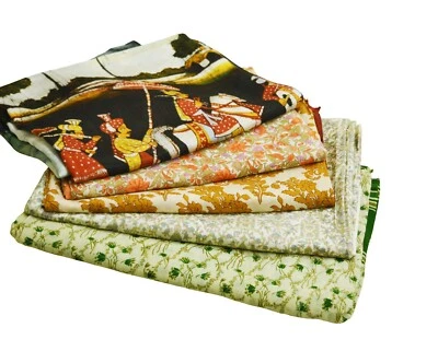 Vintage Lot Of 5 Sarees Recycled Used Felting Quilting Pure Silk Sari Defects - Image 1 of 4