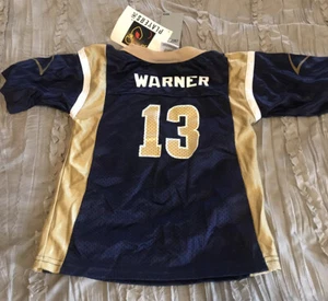 KURT WARNER St. Louis RAMS Football REEBOK Replica Little Boys Size 4 Jersey NEW - Picture 1 of 3