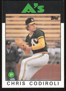 1986 Topps   Chris Codiroli #433 Oakland Athletics