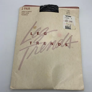 Leg Trends Vintage Strumpfhose schwarz Sandale Fuß transparent bis Taille M/L - Bild 1 von 5