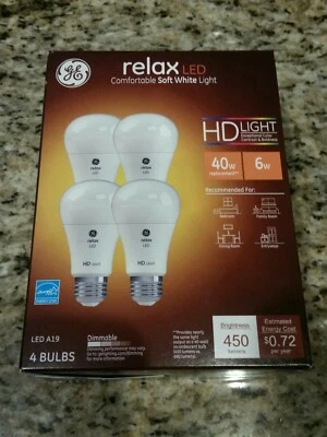 GE Lighting Relax HD LED Bulbs (40-Watt) Medium Base, Soft White, 4-Pack *NEW* - Image 1 of 4