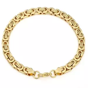 Armband 21 cm x 6 mm Königsarmband Echt 999 Gold 24 Karat vergoldet B1710-1L - Bild 1 von 6