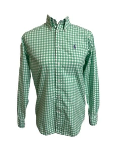 Ralph Lauren Women's S Black Label Green Plaid Button Up Shirt Blouse Small - Picture 1 of 6