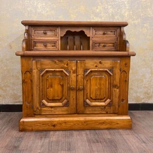 Voglauer Secrétaire Foncé Antique Anno 1900 Table de Bureau Rustique Maison Bois - Bild 1 von 12