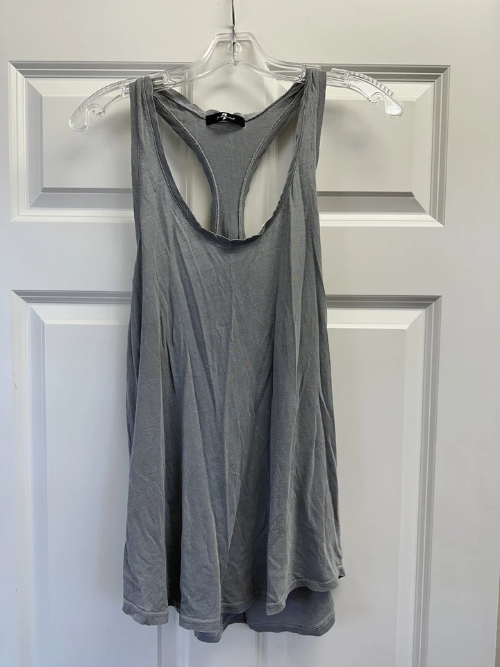 Seven For All Mankind Racerback Tank Top 100% Supine Jersey Size M — 第 1/2 张图片