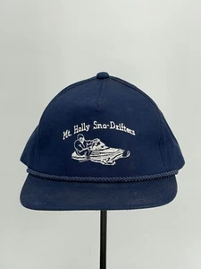 VTG MT HOLLY, NJ Sno-Drifters Snowmobile Club Rope Trucker Hat Navy Blue EUC - Picture 1 of 5