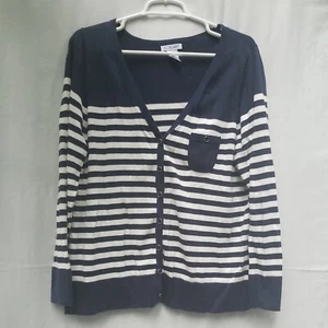 Womans Vintage JG Hook Blue & White Stripe Sweater Jacket, L - Picture 1 of 4
