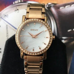 DKNY WOMEN'S SOHO WATCH NY8121 ROSE GOLD STAINLESS STEEL CRYSTALS GENUINE - Picture 1 of 2
