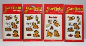 Vintage - 4 Garfield  Puffy Sticker Cards - 1978 United Features Syndicate Inc. - Picture 1 of 3