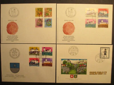 Switzerland ~ 1976 battle of grandson & Others -  First Day Covers x 4 off - Image 1 of 4