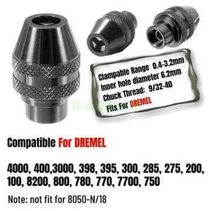 1-6X Quick Change Drill Chuck 0.4-3.2mm Clamps For Dremel Router Rotary Bit Tool - Picture 1 of 15