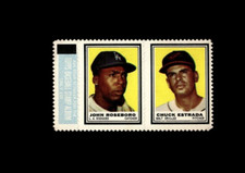 1962 TOPPS Stamps Insert 2-Man Panel: John Roseboro / Chuck Estrada Beauty!