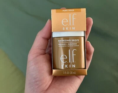e.l.f. SKIN Bronzing Drops, Liquid Bronze in Pure Gold 1 Fl Oz/ 30ml NEW IN BOX - Image 1 of 4