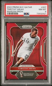 2022 Prizm World Cup Timothy Weah Maroon /22 PSA (POP 1)