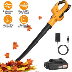 Cordless Electric Leaf Blower Lawn Care 300 CFM w/Battery & Charger Rechargeable - Picture 1 of 25