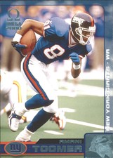 2000 Pacific Omega Platinum Blue Giants Football Card #91 Amani Toomer /51