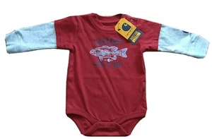 Carhartt Kleinkind Jungen 6 M Fisch Einteiler Langarm BodySuit "Keep It Reel" - Bild 1 von 4