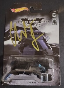 CHRISTIAN BALE BATMAN THE DARK KNIGHT HOTWHEELS THE BAT SIGNED EXACT PROOF PIC