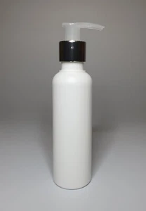 200ml HDPE Plastic Boston Bottle And Shiny Silver/Natural Lotion Pump ANY AMOUNT - Picture 1 of 1