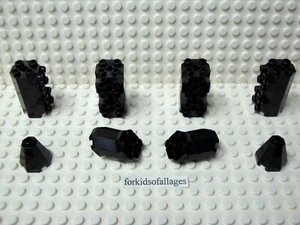 8 Lego Aquazone 1990s Octagonal Brick Columns 2x2x3 1/3 Black #6042, 6032, 6039 - Afbeelding 1 van 5