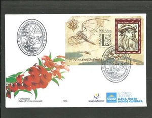 URUGUAY 2019 LEONARDO DA VINCI FDC - Picture 1 of 1