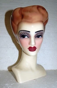 Unique Creations Handmade 10" Tall Art Deco Era Lady Head Vase - NEW IN BOX - Foto 1 di 5