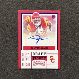 2017 Panini Contenders JUSTIN DAVIS #161 Draft Ticket ROOKIE AUTO - USC FOOTBALL
