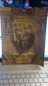 Stampa Corniciata Cappella Sistina Michelangelo Delphica! Sigillo rialzato Roma - Foto 1 di 7