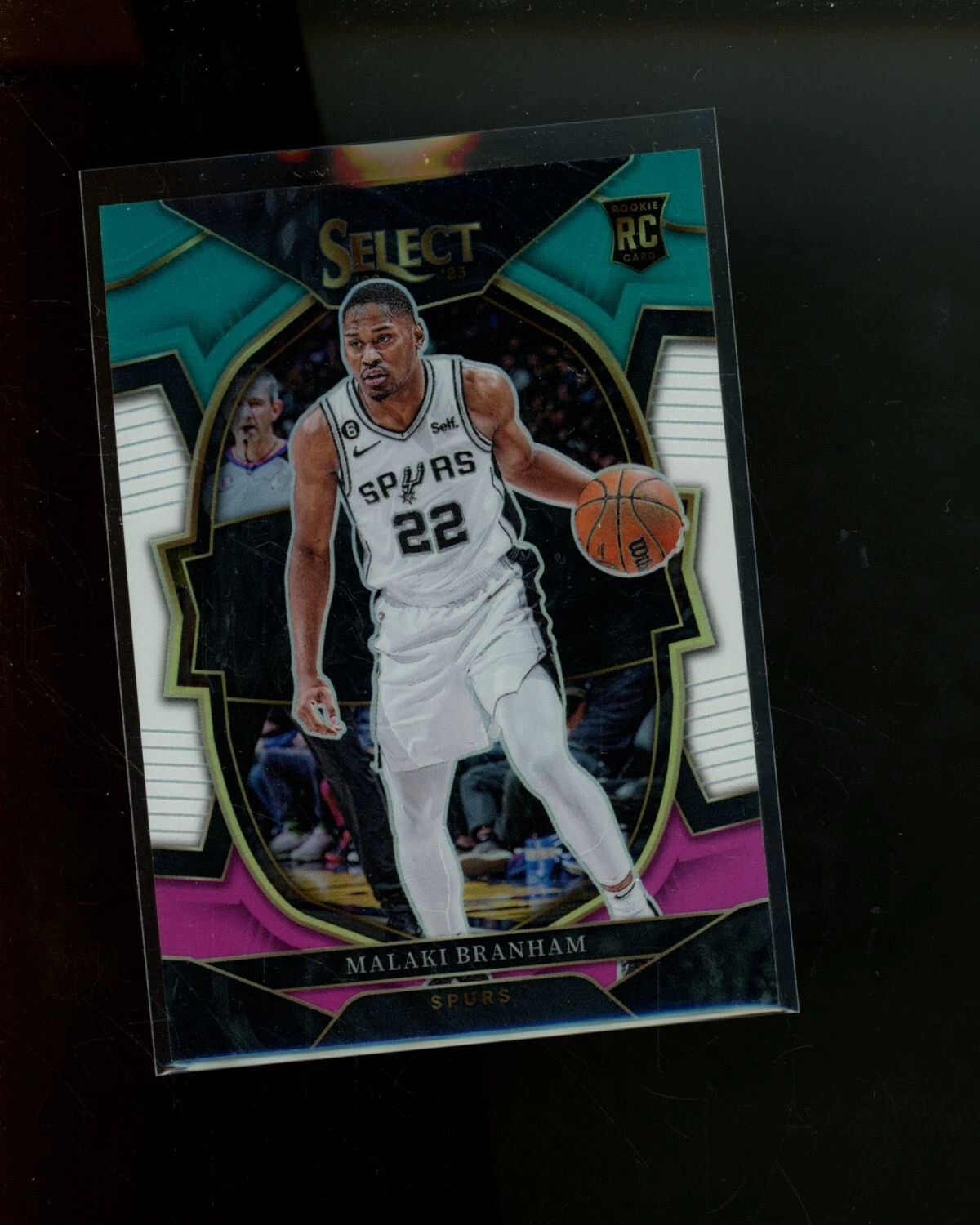 2022-23 Panini Select Prizm Teal White Pink #95 Malaki Branham RC #'d 34/49