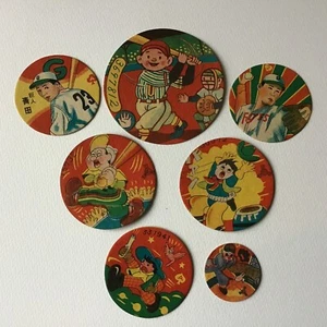 Japanese BASEBALL & Cartoon 1950s Vintage menko cards set of 7 #5 - Picture 1 of 16