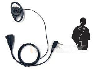 Auricular en forma de D con PTT para ICOM IC-F11/F14/F3G/F4G IC-F3001 F4001 F4003 I302 - Imagen 1 de 2