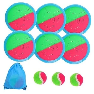Toss and Catch Game Ball Set, 6 Rackets and 3 Balls,Outdoor Play Set, Games - Picture 1 of 7