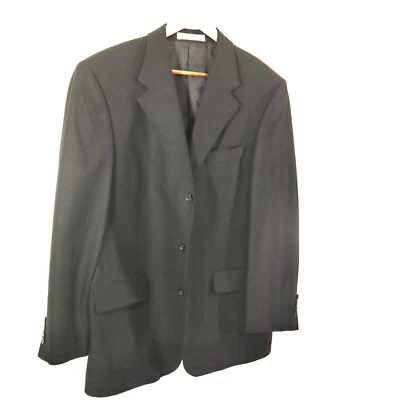 Nordstrom Black Cashmere 3-Button Blazer Mens 42-Reg Vitale Barbaris Canonico - Image 1 of 4