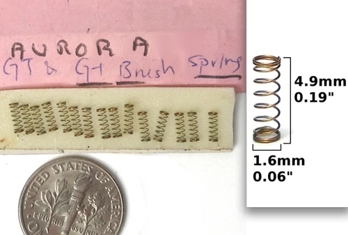 12 MUELLES DE BARRIL DE CEPILLO Aurora AFX G-PLUS G+ aptos para muchos autos ranurados HO sin usar A+Qual Foto 1 de 1