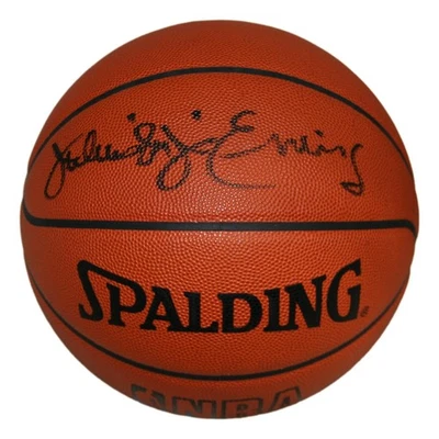 Julius Erving Dr. J Signed Official David Stern NBA Leather Basketball 76ers JSA - Image 1 of 4