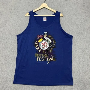 Vintage 1999 New Orleans Jazz & Heritage Festival Tanktop Herren 2XL blau hergestellt in den USA - Bild 1 von 7
