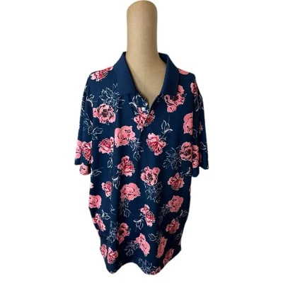 Bonobos Golf Blue & Pink Floral Polo Top Size large - Image 1 of 4