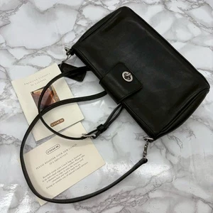 Vintage Coach 9154 Legacy Demi Umhängetasche Leder Schwarz - Bild 1 von 12
